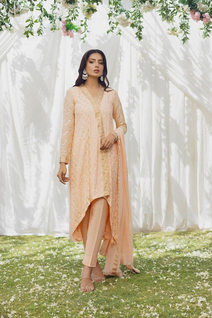 Aisha Fatema - Peach Puff - Embroidered Chiffon - 2 Piece - Studio by TCS