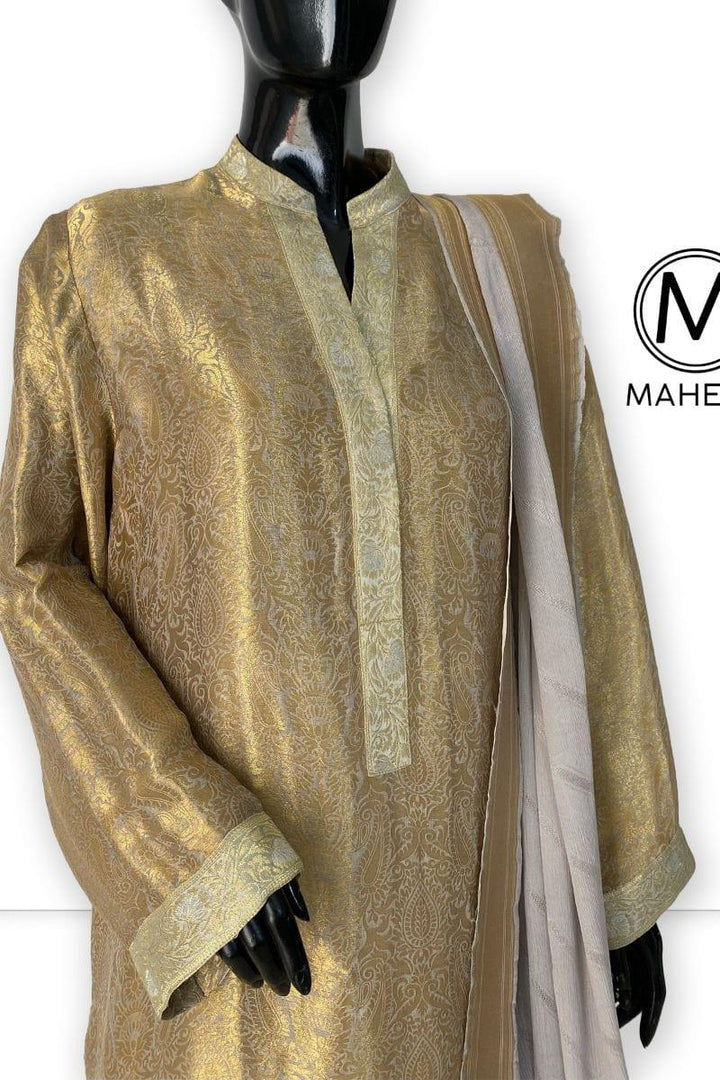 Maheen Khan - Princess - 5 - Gold / Grey - Tunic - Studio by TCS