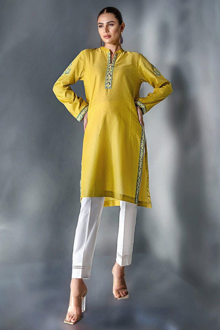 Malook - Isla - Mustard Yellow - Embroidered - 1 Piece - Studio by TCS