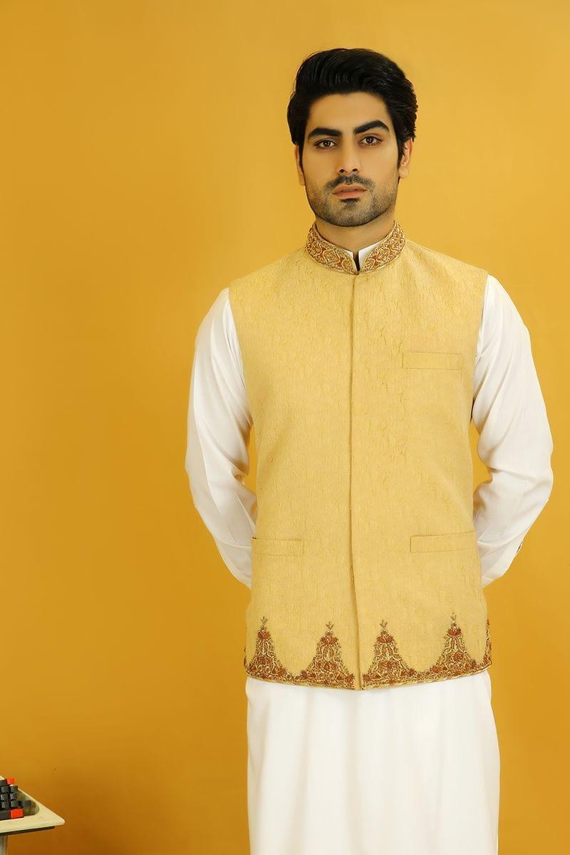 GEM Garments - Waqt - Waistcoat - Fawn - 1 Piece - Jamawar - Studio by TCS