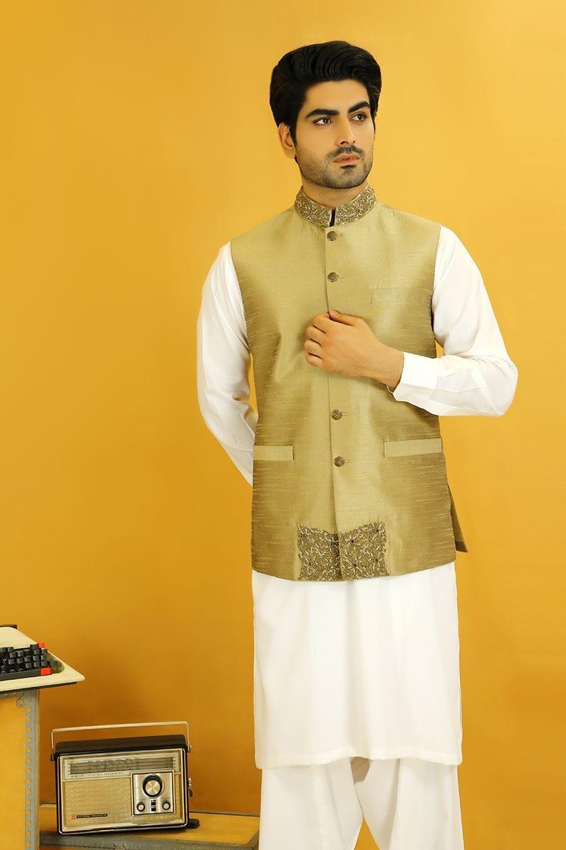 GEM Garments - Chashma - Waistcoat - Gold - 1 Piece - Indian Silk - Studio by TCS