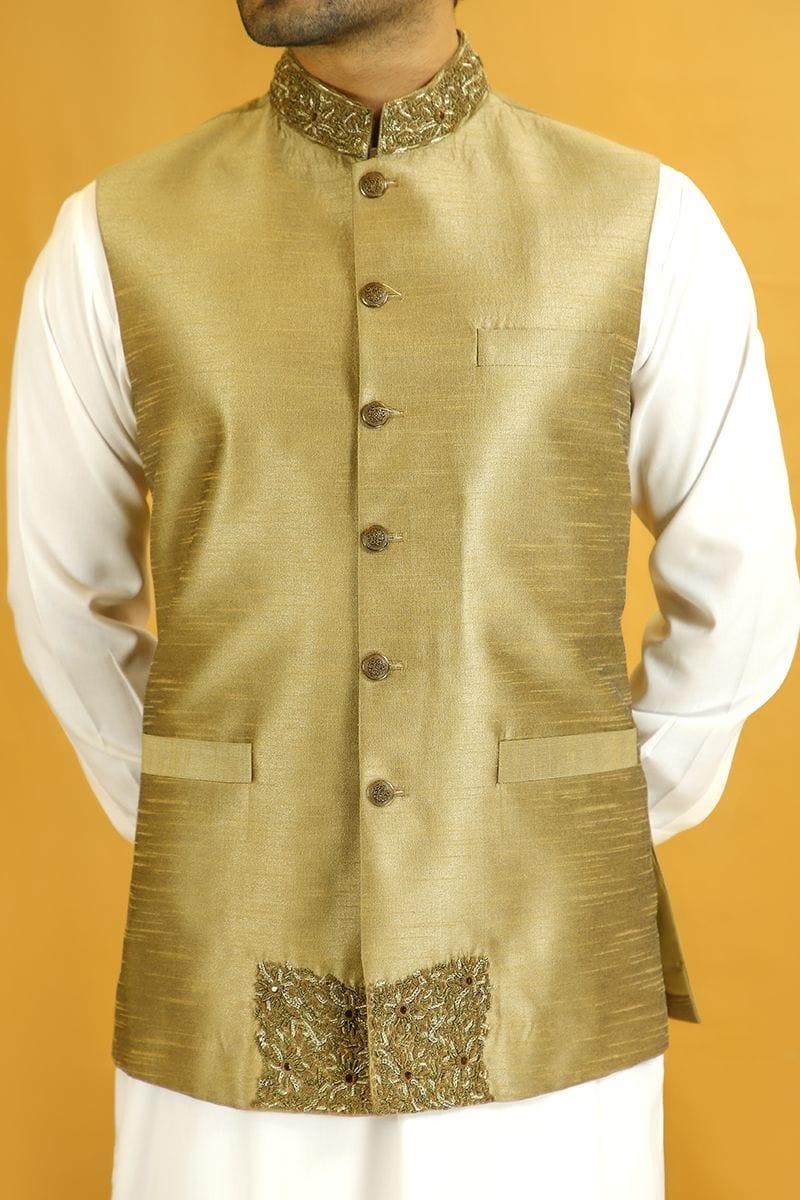 GEM Garments - Chashma - Waistcoat - Gold - 1 Piece - Indian Silk - Studio by TCS