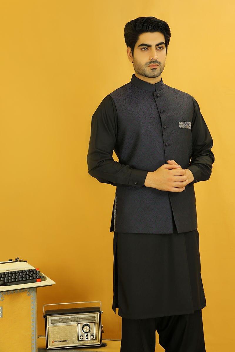 GEM Garments - Kitab - Waistcoat - Grey - 1 Piece - Jamawar - Studio by TCS