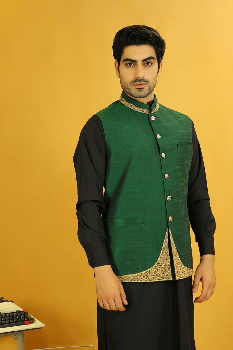 GEM Garments - Lamha - Waistcoat - Green - 1 Piece - Indian Silk - Studio by TCS