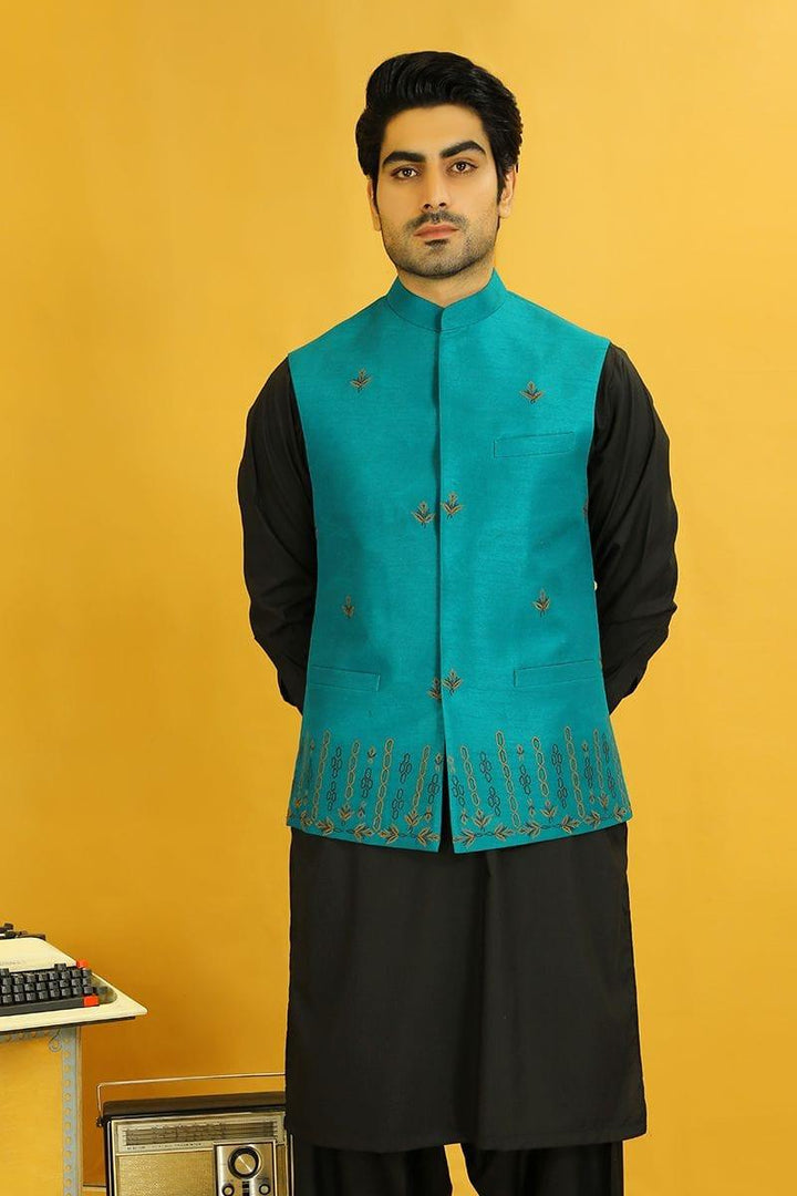 GEM Garments - Parchai - Waistcoat - Sea Green - 1 Piece - Indian Silk - Studio by TCS