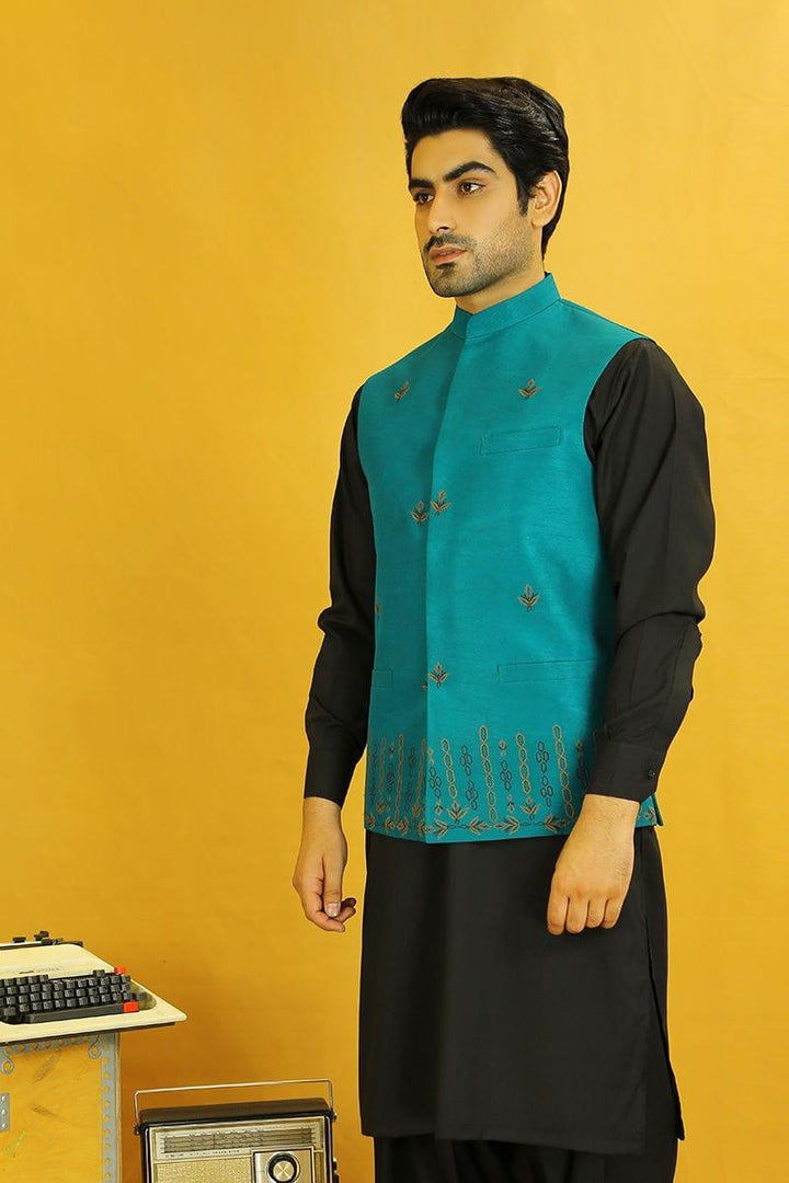 GEM Garments - Parchai - Waistcoat - Sea Green - 1 Piece - Indian Silk - Studio by TCS