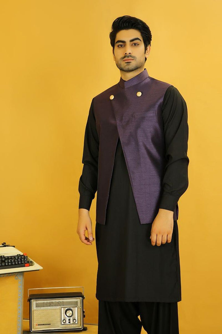 GEM Garments - Saya - Waistcoat - Purple - 1 Piece - Indian Silk - Studio by TCS