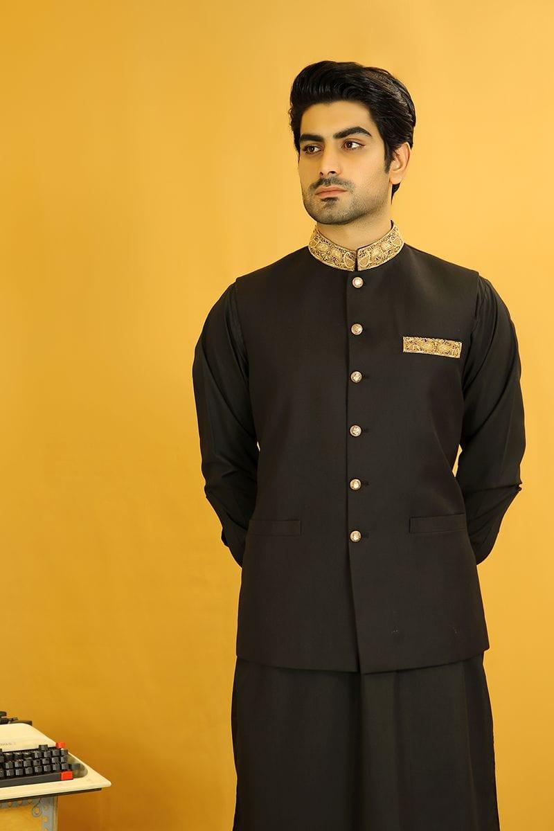 GEM Garments - Iqbal - Waistcoat - Black - 1 Piece - Viscose Polyester - Studio by TCS