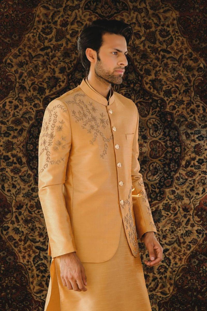 GEM Garments - Payam - Prince Coat - Gold - 1 Piece - Indian Silk - Studio by TCS