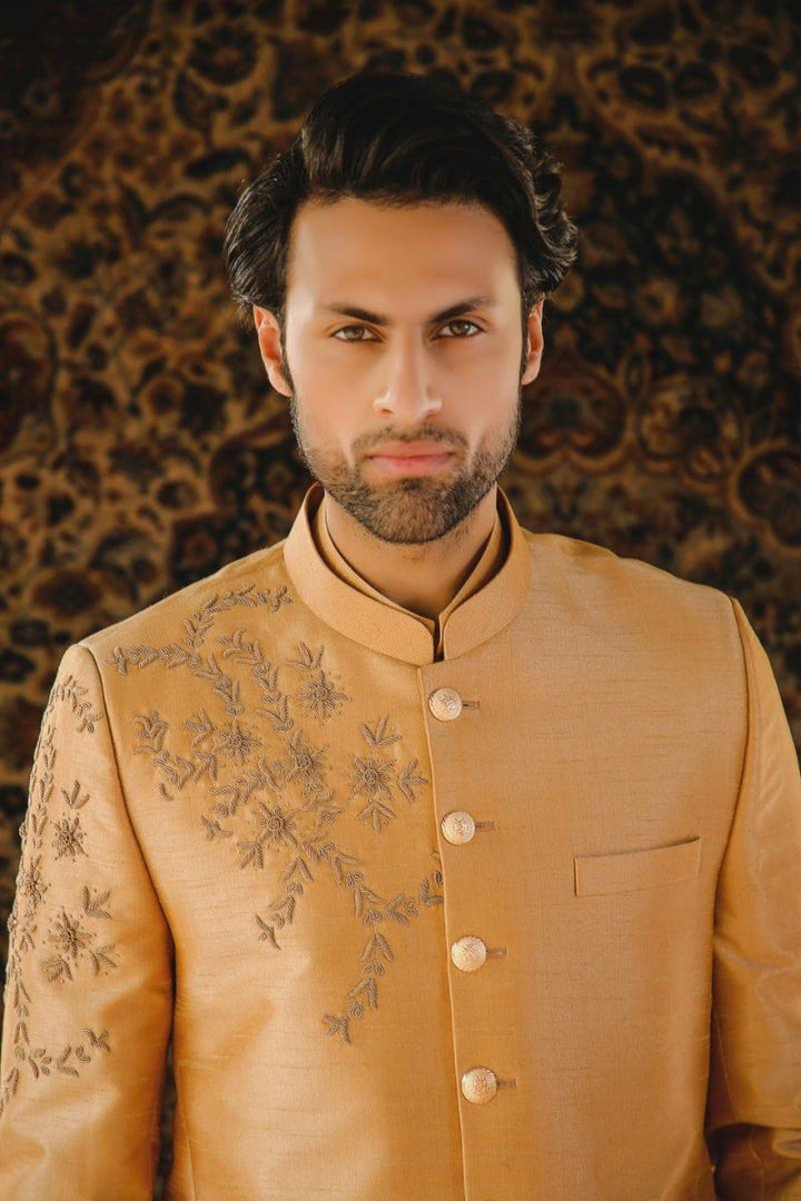 GEM Garments - Payam - Prince Coat - Gold - 1 Piece - Indian Silk - Studio by TCS