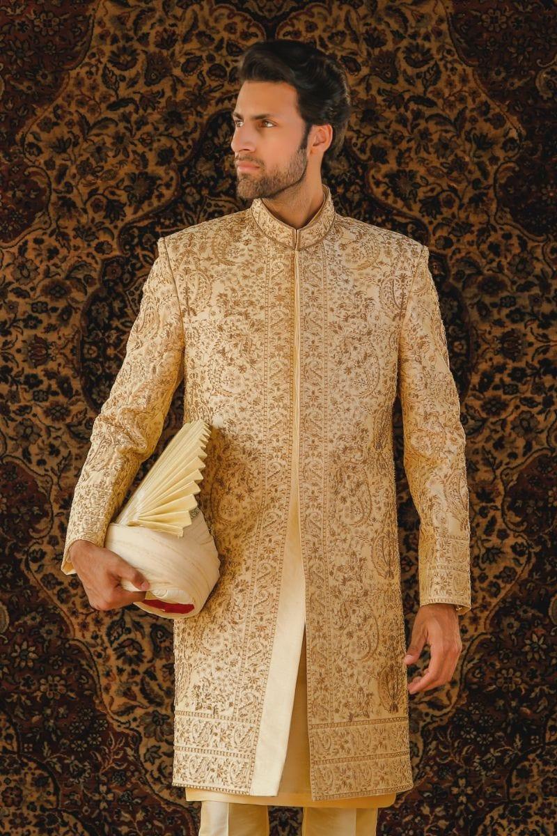 GEM Garments - Xerxes - Sherwani - Gold - 1 Piece - Indian Silk - Studio by TCS