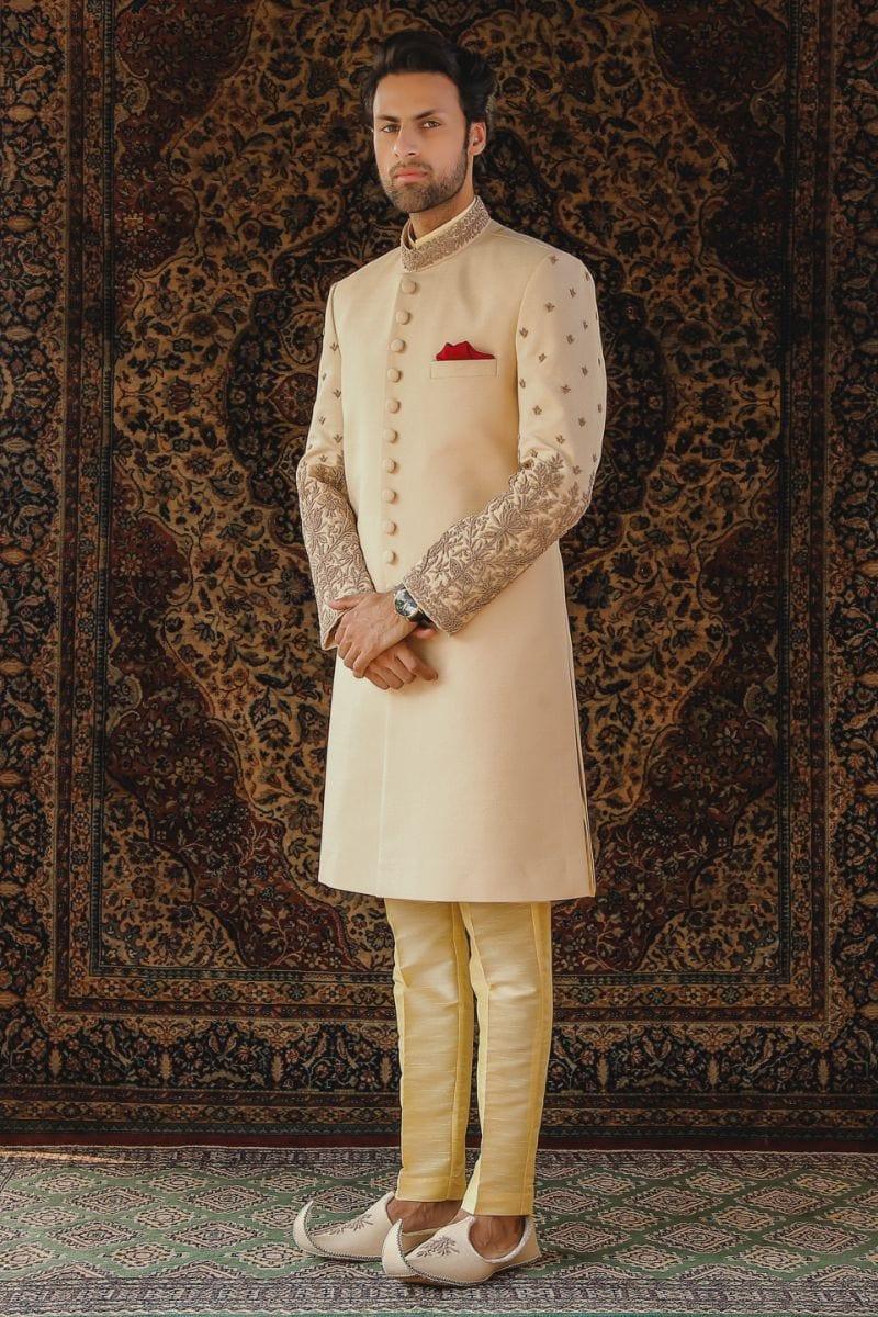 GEM Garments - Zaheer - Sherwani - Biege - 1 Piece - Viscose Polyester - Studio by TCS