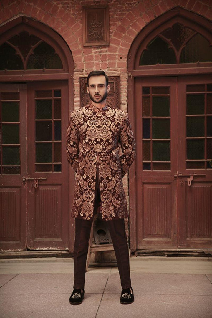 GEM Garments - Hayat - Sherwani - Maroon - 1 Piece - Velvet - Studio by TCS