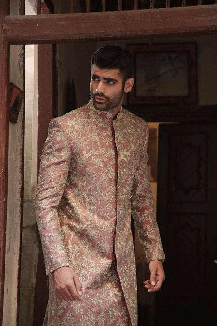 GEM Garments - Hasil - Sherwani - Light Red - 1 Piece - Organza - Studio by TCS