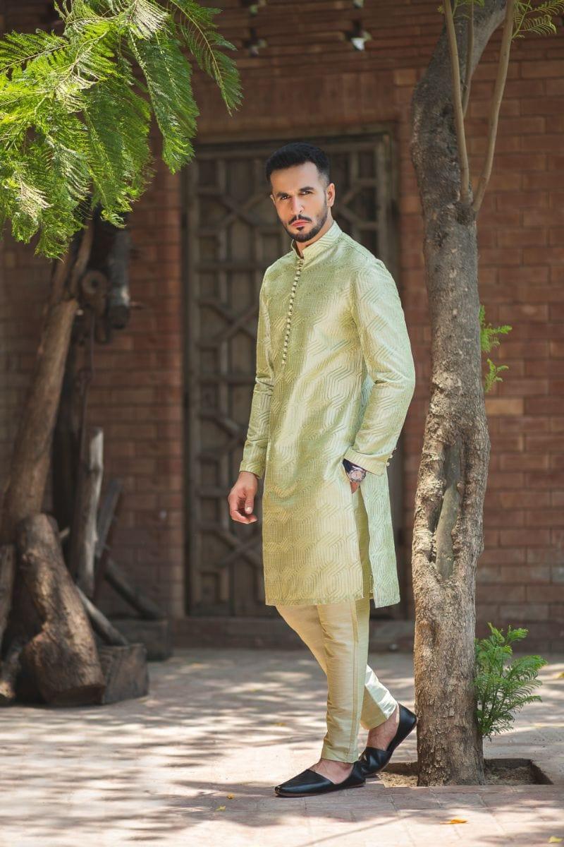 GEM Garments - Qissa - Kurta - Pistachio Green - 1 Piece - Embroidered - Studio by TCS