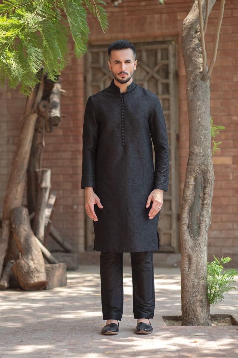 GEM Garments - Nafees - Kurta - Black - 1 Piece - Embroidered - Studio by TCS