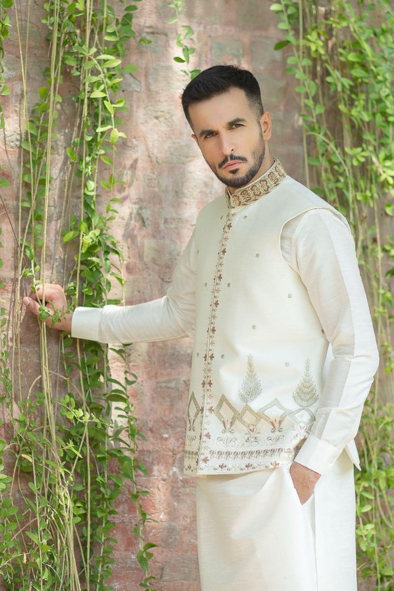 GEM Garments - Yaani - Waistcoat - Off White - 1 Piece - Indian Silk - Studio by TCS