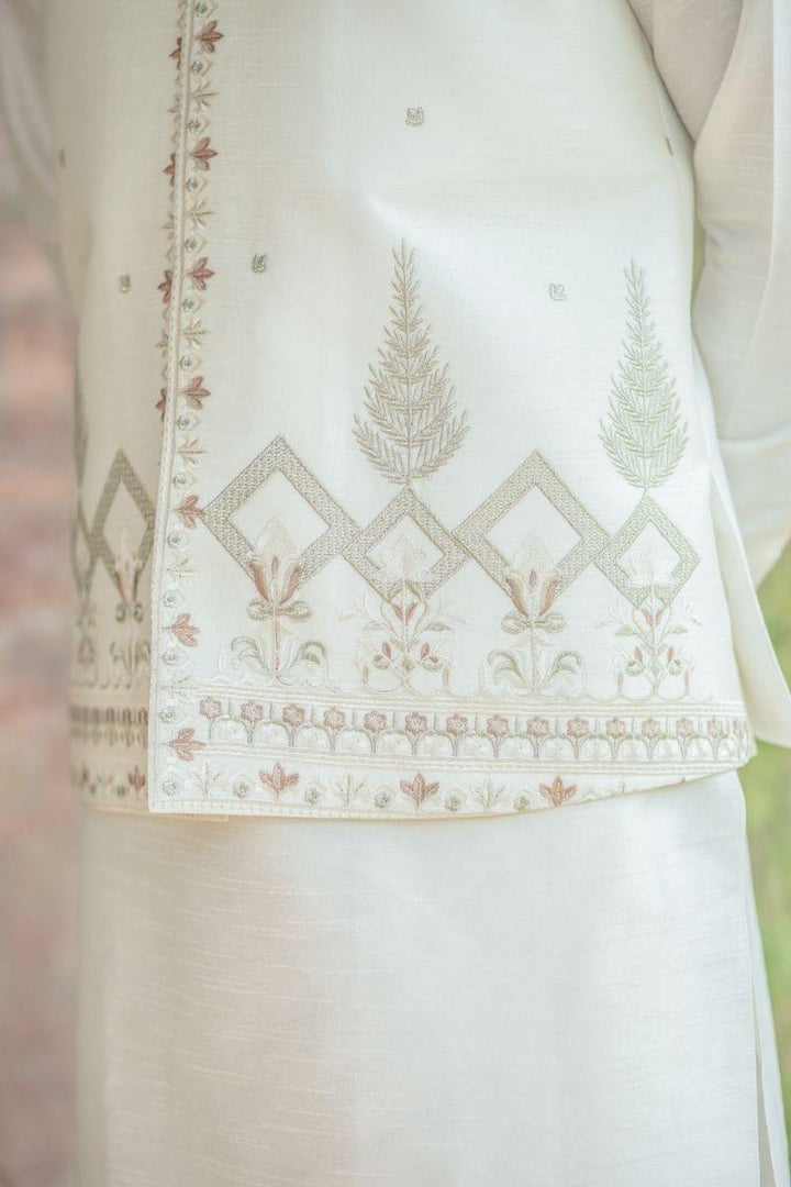 GEM Garments - Yaani - Waistcoat - Off White - 1 Piece - Indian Silk - Studio by TCS