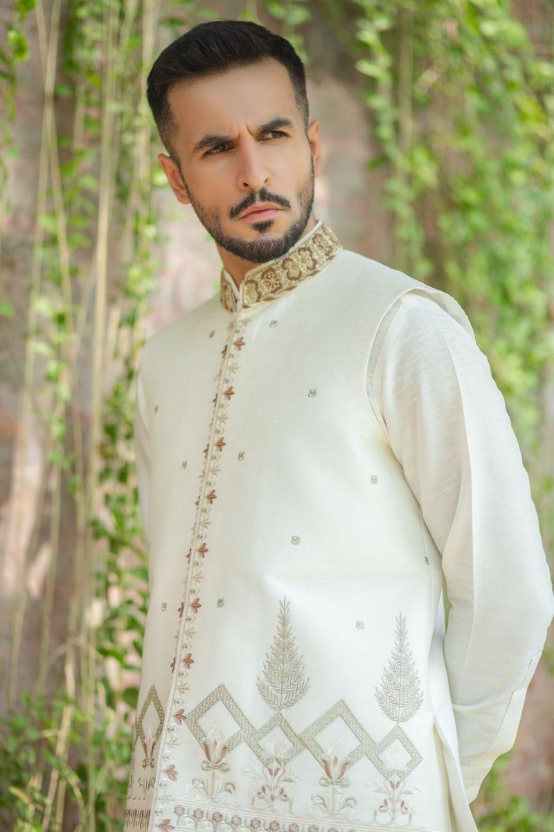 GEM Garments - Yaani - Waistcoat - Off White - 1 Piece - Indian Silk - Studio by TCS