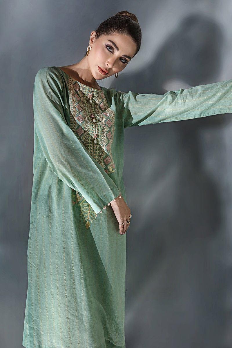 Malook - Emel - Green - Karandi Lawn - 1 Piece - Studio by TCS