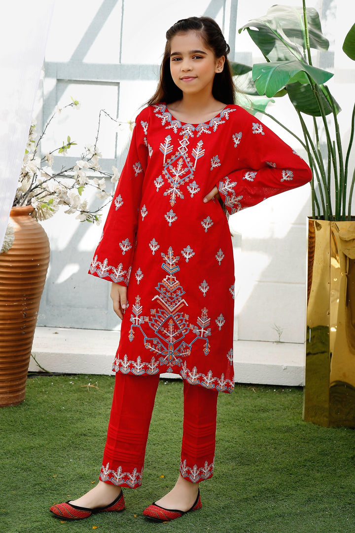 Modest - Red Khaddar 2 Piece - Studio by TCS