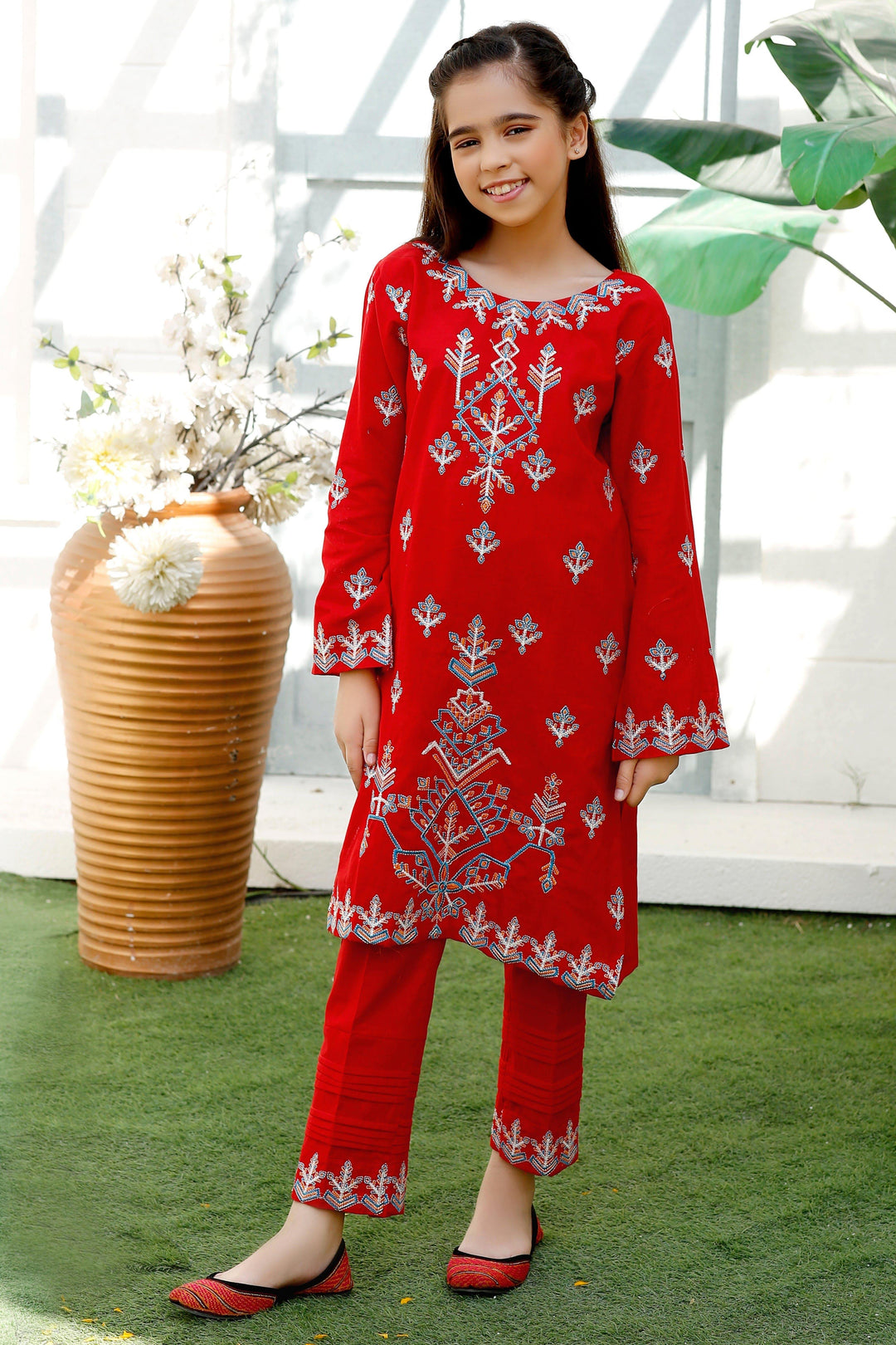 Modest - Red Khaddar 2 Piece - Studio by TCS