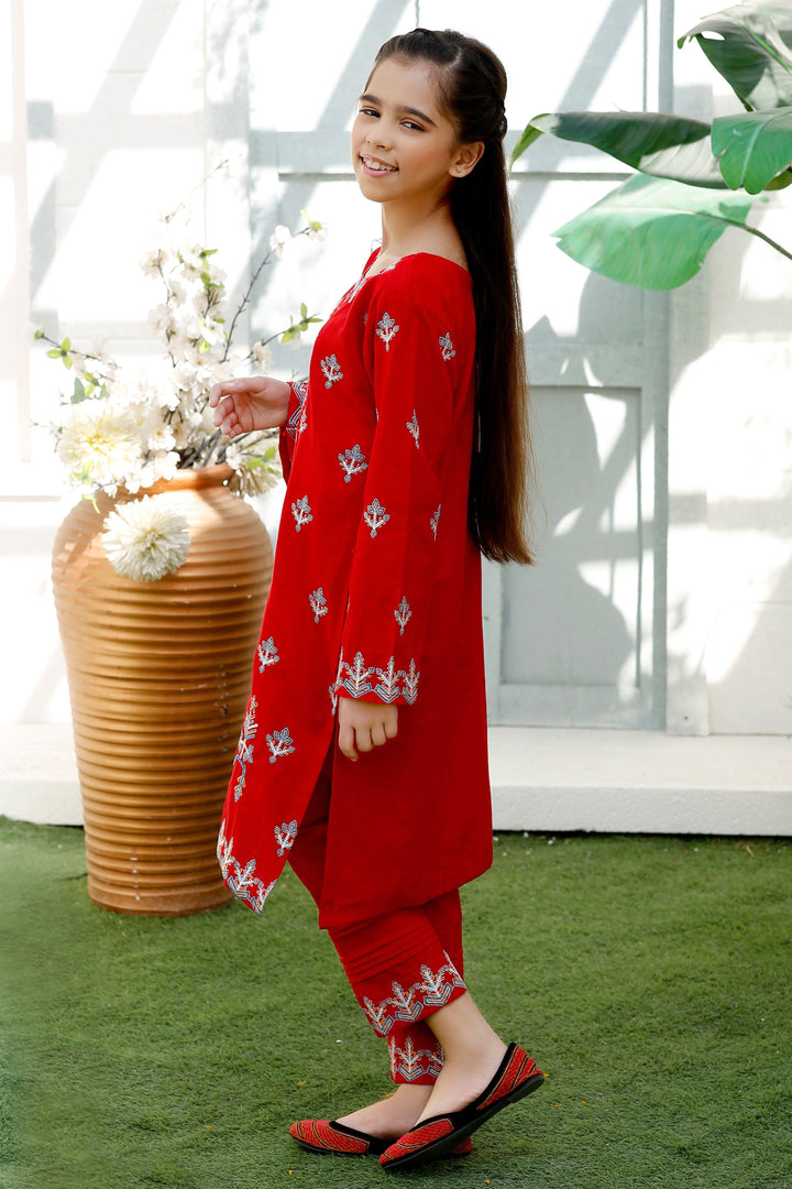 Modest - Red Khaddar 2 Piece - Studio by TCS