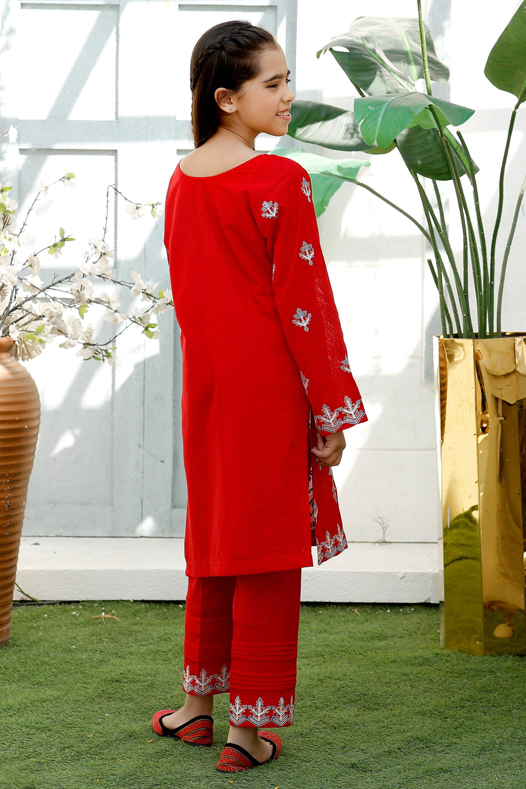 Modest - Red Khaddar 2 Piece - Studio by TCS