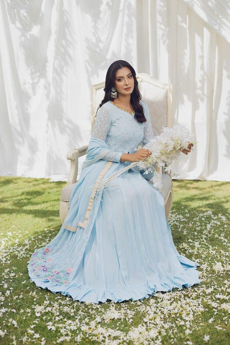 Aisha Fatema - Glacier Blue - Embroidered Chiffon - 2 Piece - Studio by TCS