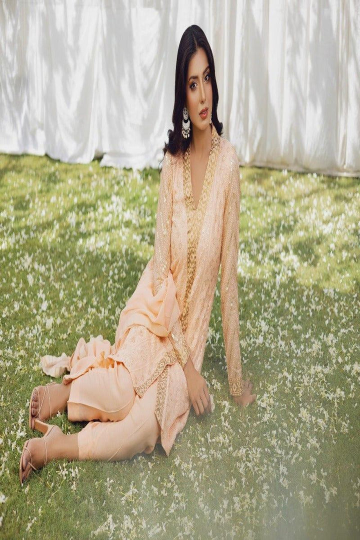 Aisha Fatema - Peach Puff - Embroidered Chiffon - 2 Piece - Studio by TCS