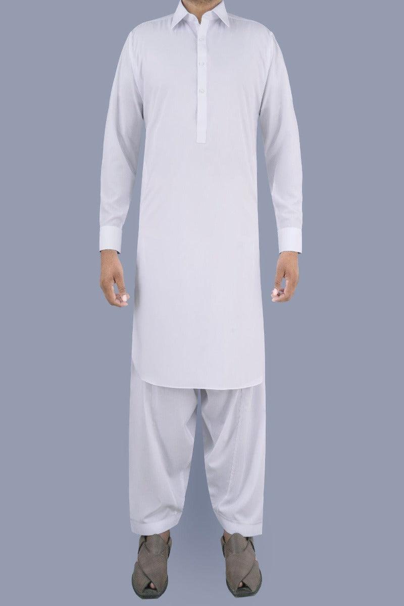 Uniworth - White Plain Kameez Shalwar - KS2216-1 - Studio by TCS