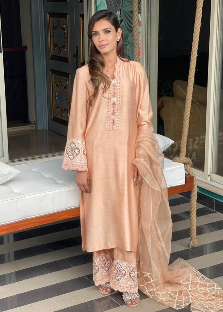 Maheen Trends - Peach harmony - 3 Piece - Cotton Silk - Studio by TCS