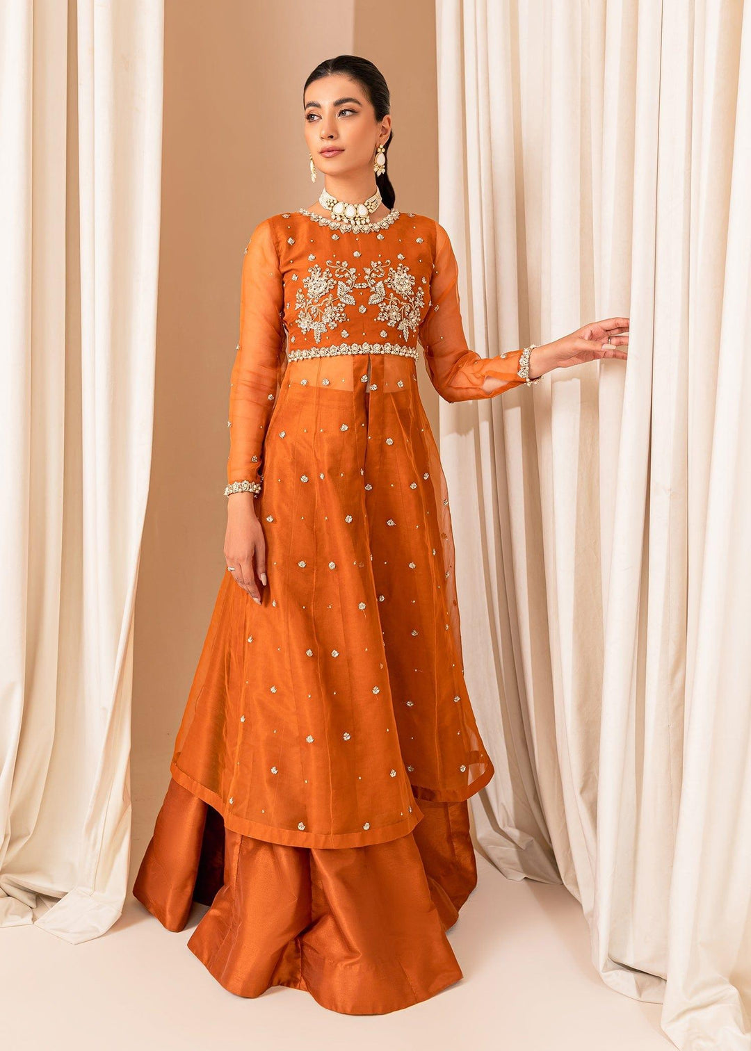 Allure by Ih - COCO - Organza - Burnt Orange - 3 Piece - Studio by TCS