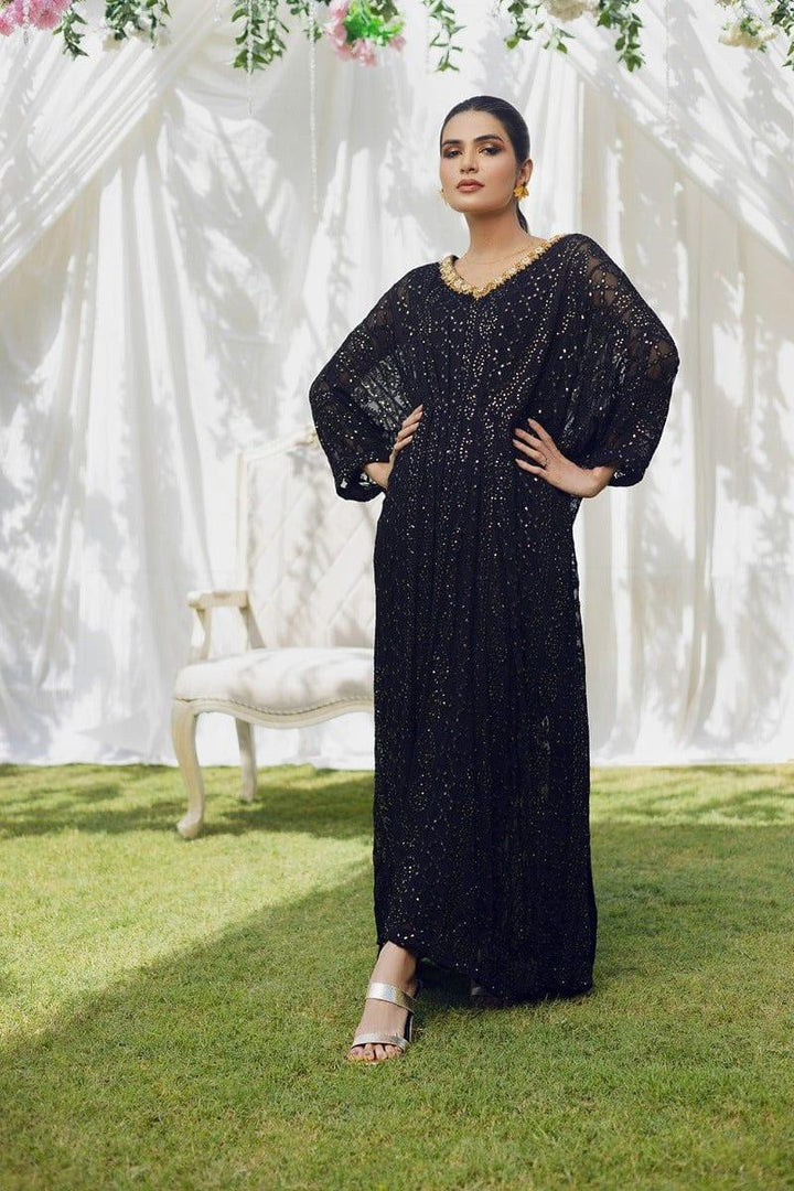 Aisha Fatema - Midnight Black - Embroidered Chiffon - 2 Piece - Studio by TCS