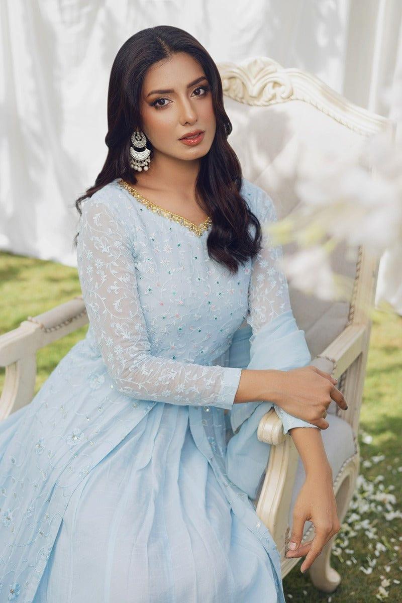 Aisha Fatema - Glacier Blue - Embroidered Chiffon - 2 Piece - Studio by TCS