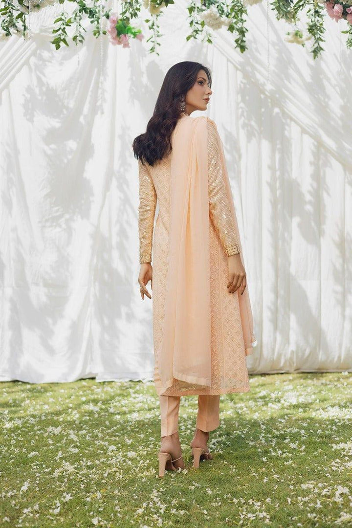 Aisha Fatema - Peach Puff - Embroidered Chiffon - 2 Piece - Studio by TCS