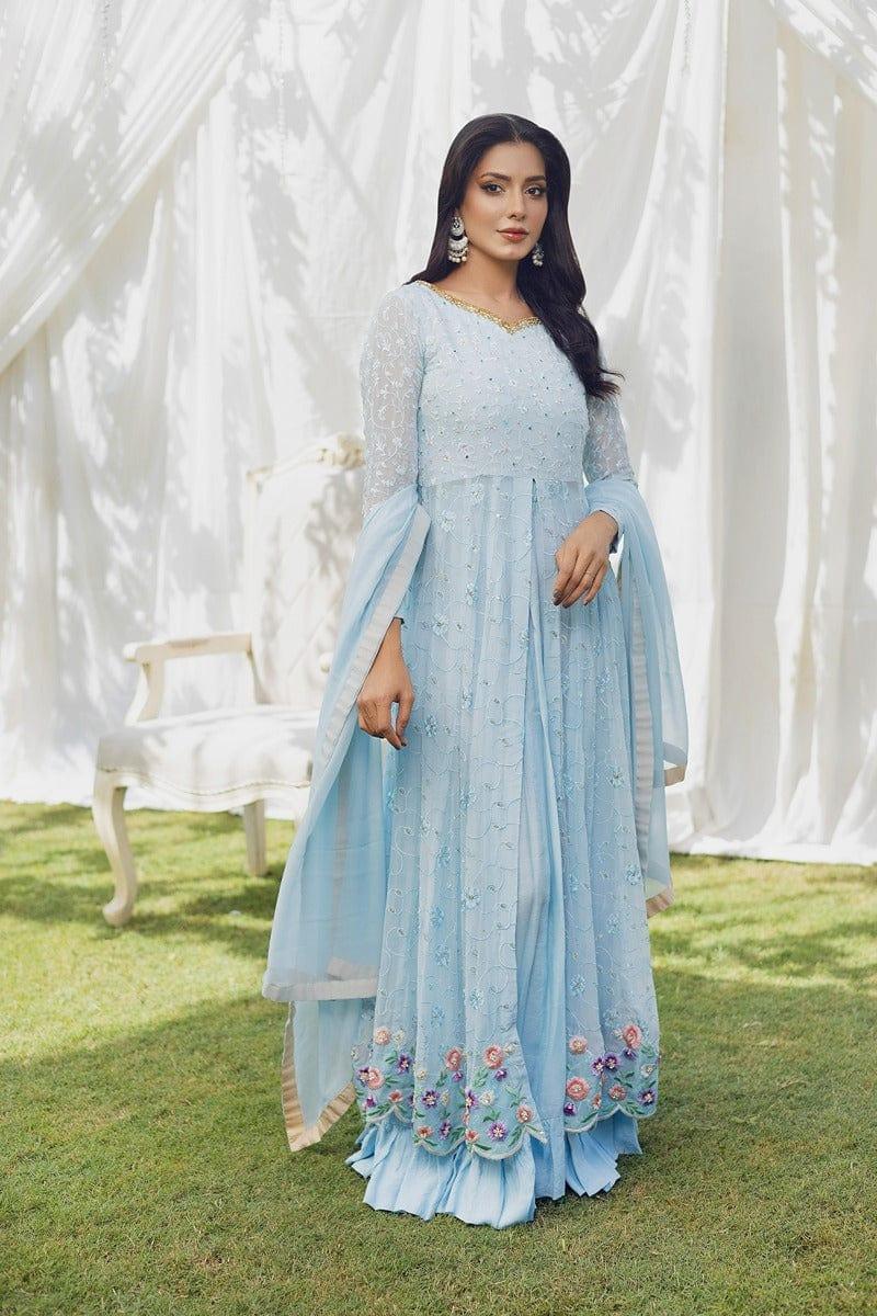 Aisha Fatema - Glacier Blue - Embroidered Chiffon - 2 Piece - Studio by TCS