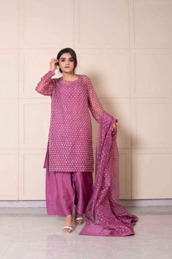 Wabi Sabi by Zehra - DEAMFLUM - Mauve - Organza - 3 Piece - Studio by TCS