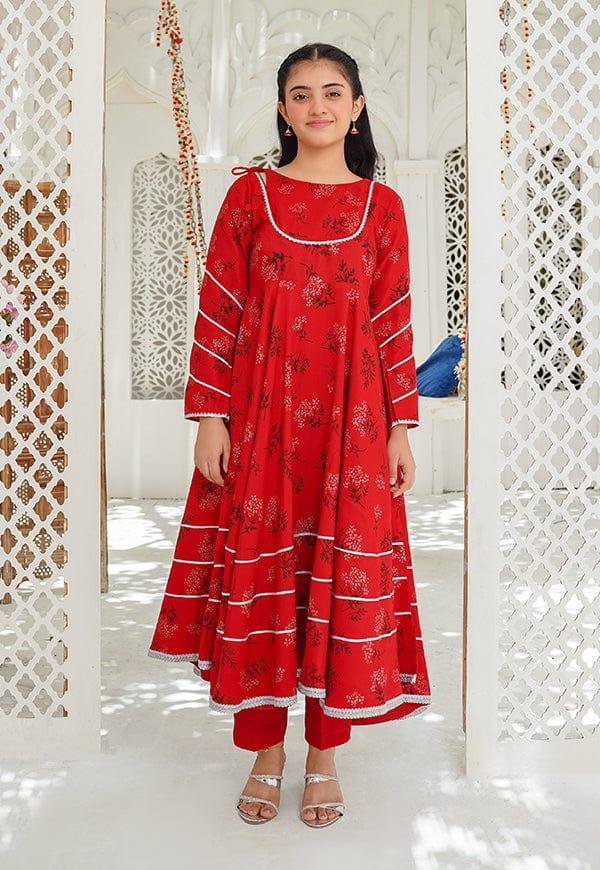 Modest - Kehkahshan Kids - 3 Piece - Red - Raw Silk - Studio by TCS