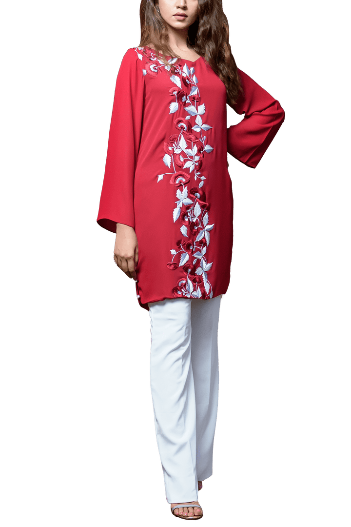 Natasha Kamal - Claret Georgette Chiffon Tunic