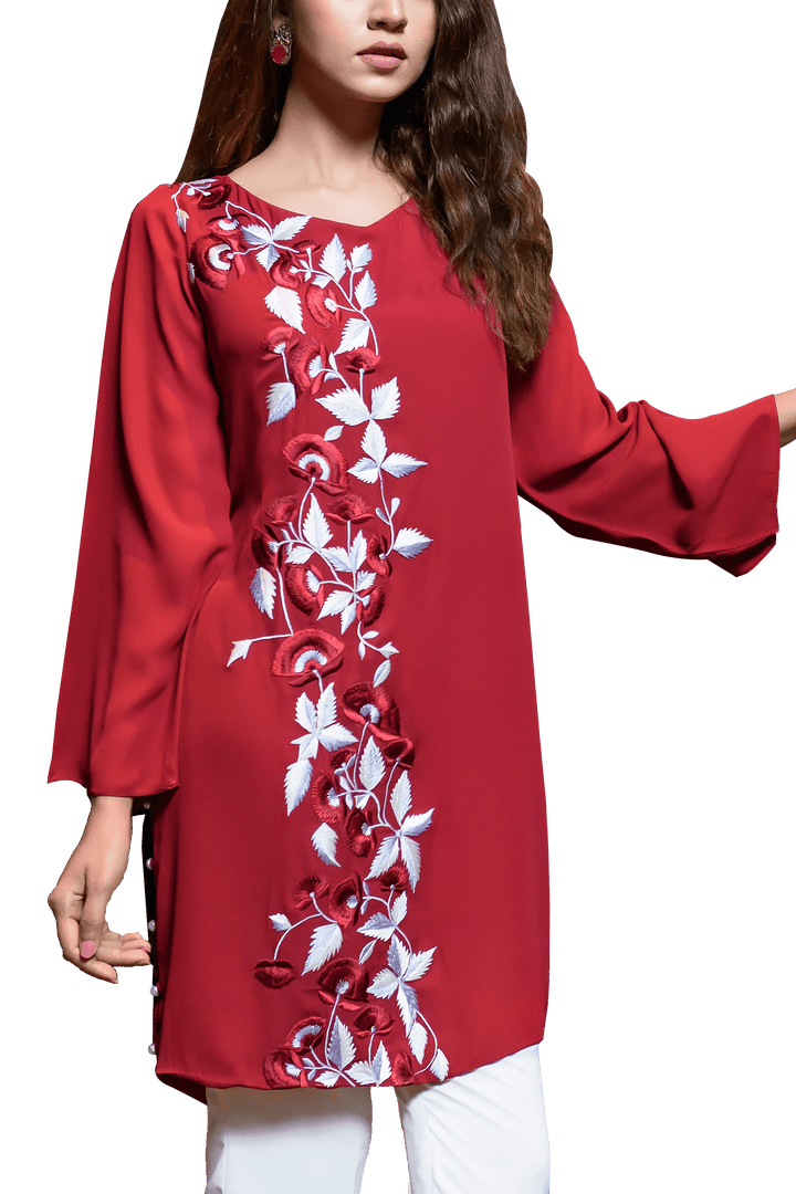 Natasha Kamal - Claret Georgette Chiffon Tunic