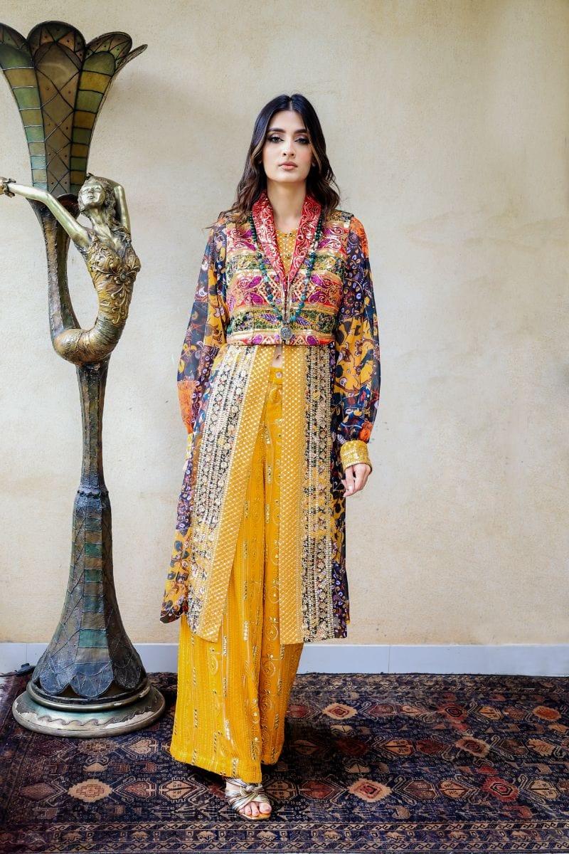 Huma Adnan - Anupa - Chiffon - Mustard - 3 Piece - Studio by TCS