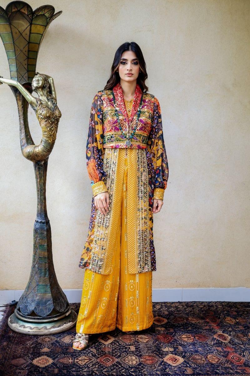 Huma Adnan - Anupa - Chiffon - Mustard - 3 Piece - Studio by TCS