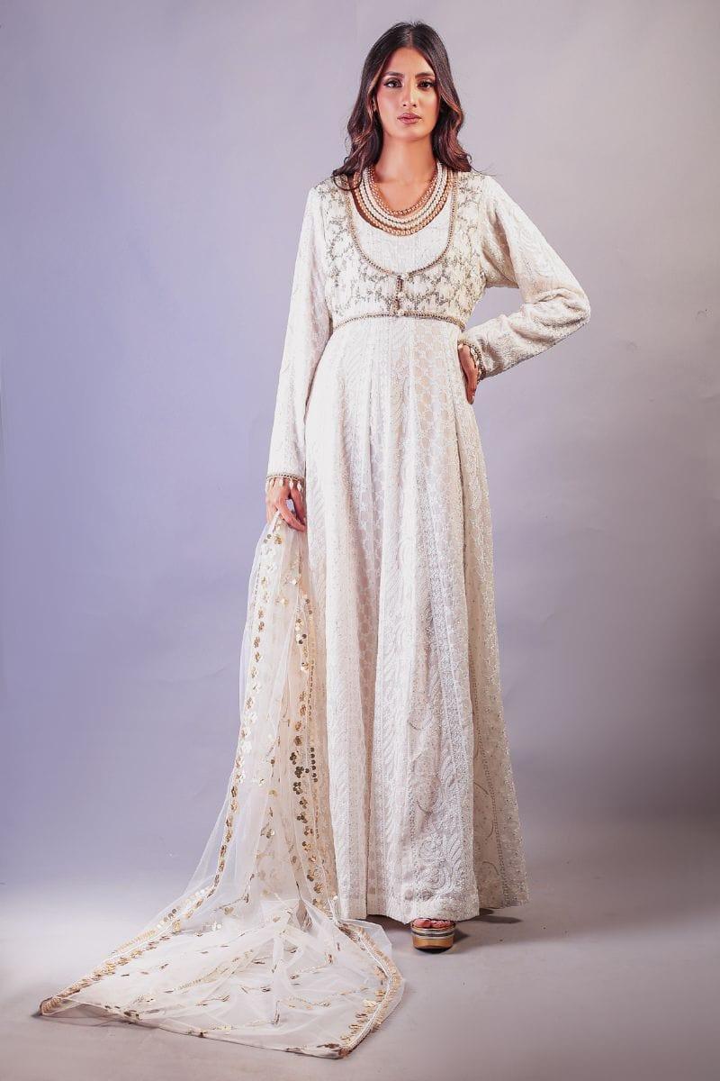 Huma Adnan - Aurah - Chiffon - White - 2 Piece - Studio by TCS