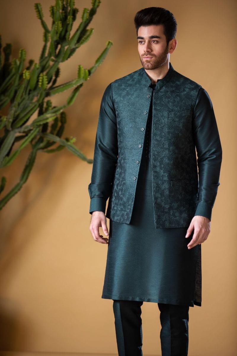 GEM Garments - Ehsaas - Waistcoat - Dark Green - 1 Piece - Viscose Polyester - Studio by TCS