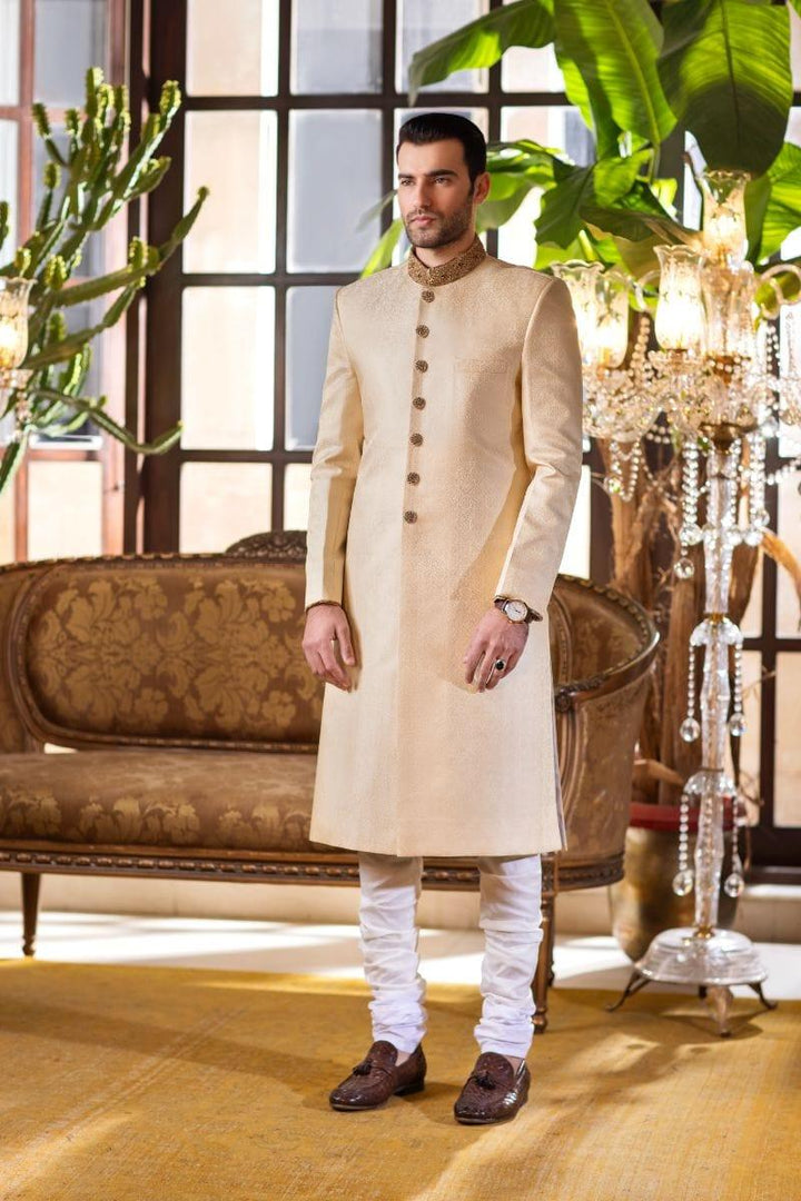 GEM Garments - Ahtasham - Sherwani - Biege - 1 Piece - Jamawar - Studio by TCS