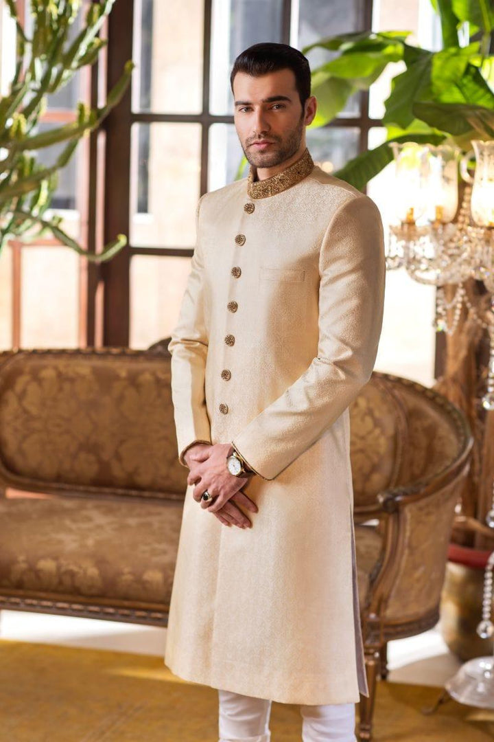 GEM Garments - Ahtasham - Sherwani - Biege - 1 Piece - Jamawar - Studio by TCS