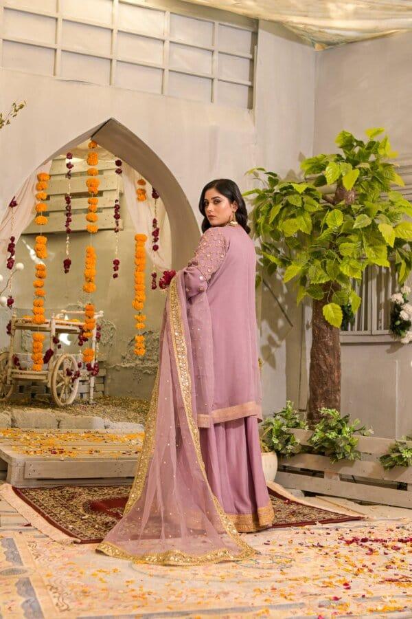 Rubys Couture - Organza Embroidered Shirt with Raw Silk Lehenga - Mayal - Studio by TCS