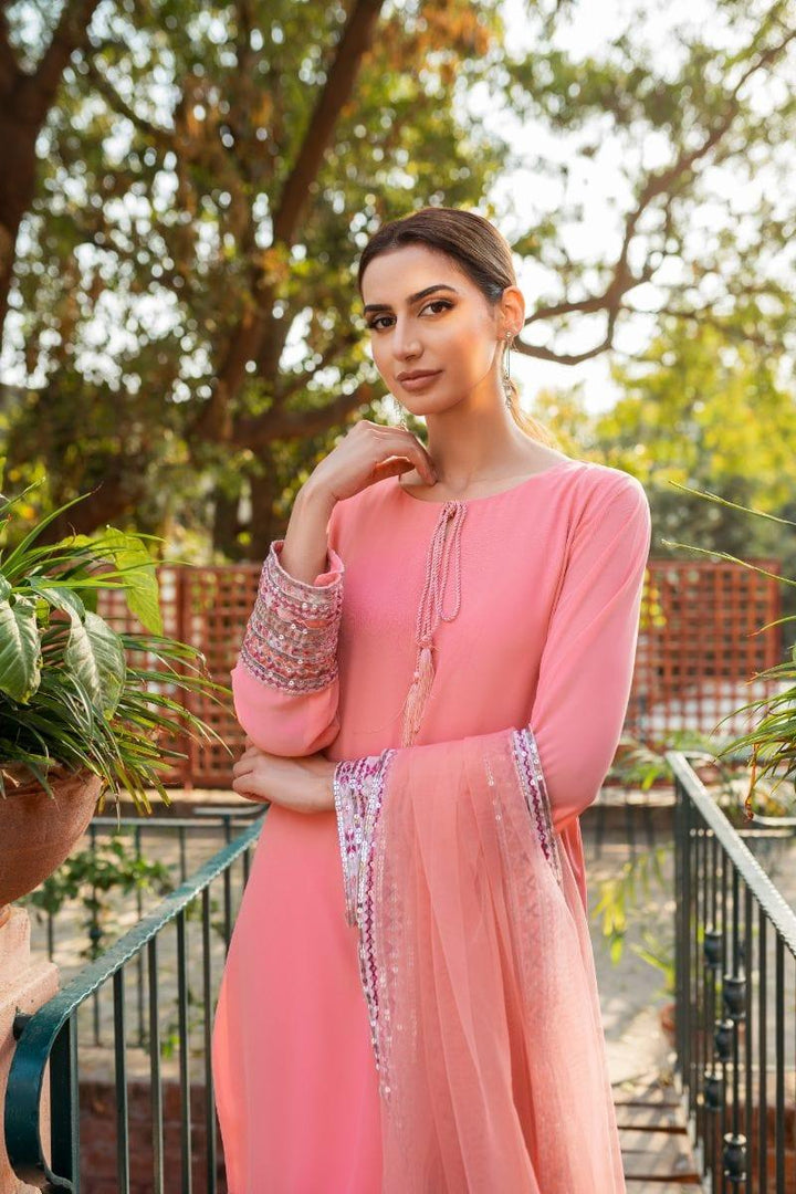 Natasha Kamal - Pink Embroidered Shirt and Pants with Dupatta - 3 Piece - Studio by TCS