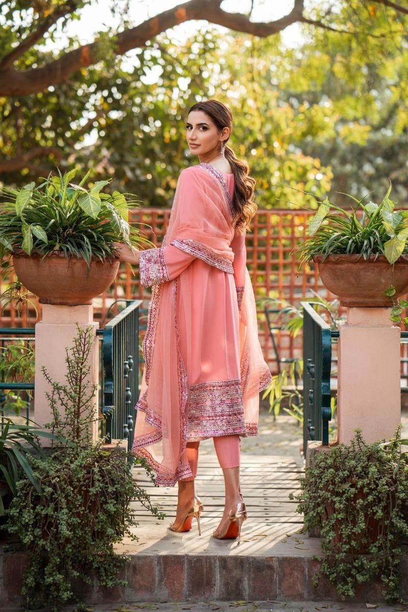 Natasha Kamal - Pink Embroidered Shirt and Pants with Dupatta - 3 Piece - Studio by TCS